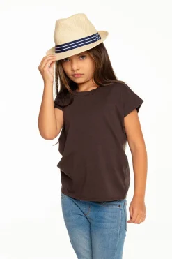 Clearance Girls Recycled Vintage Jersey Cap Sleeve Vent Back Tee Kids Girls