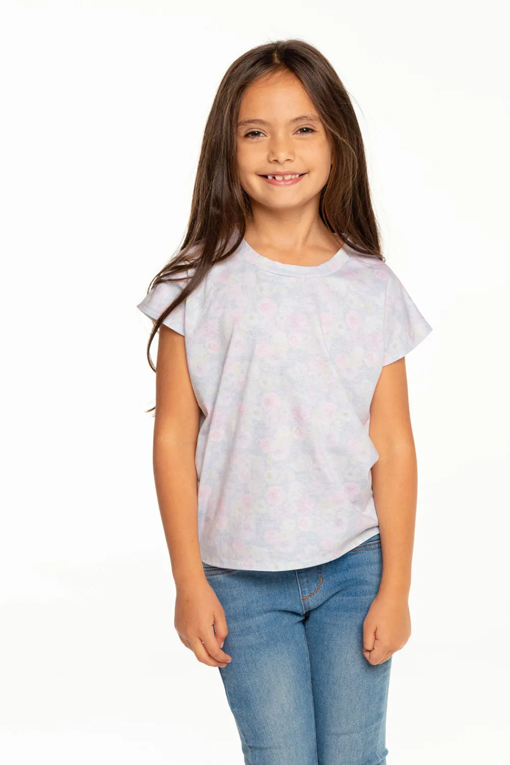 Online Girls Recycled Vintage Jersey Cap Sleeve Vent Back Tee Kids Girls