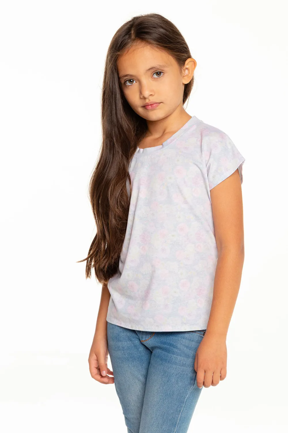 Online Girls Recycled Vintage Jersey Cap Sleeve Vent Back Tee Kids Girls
