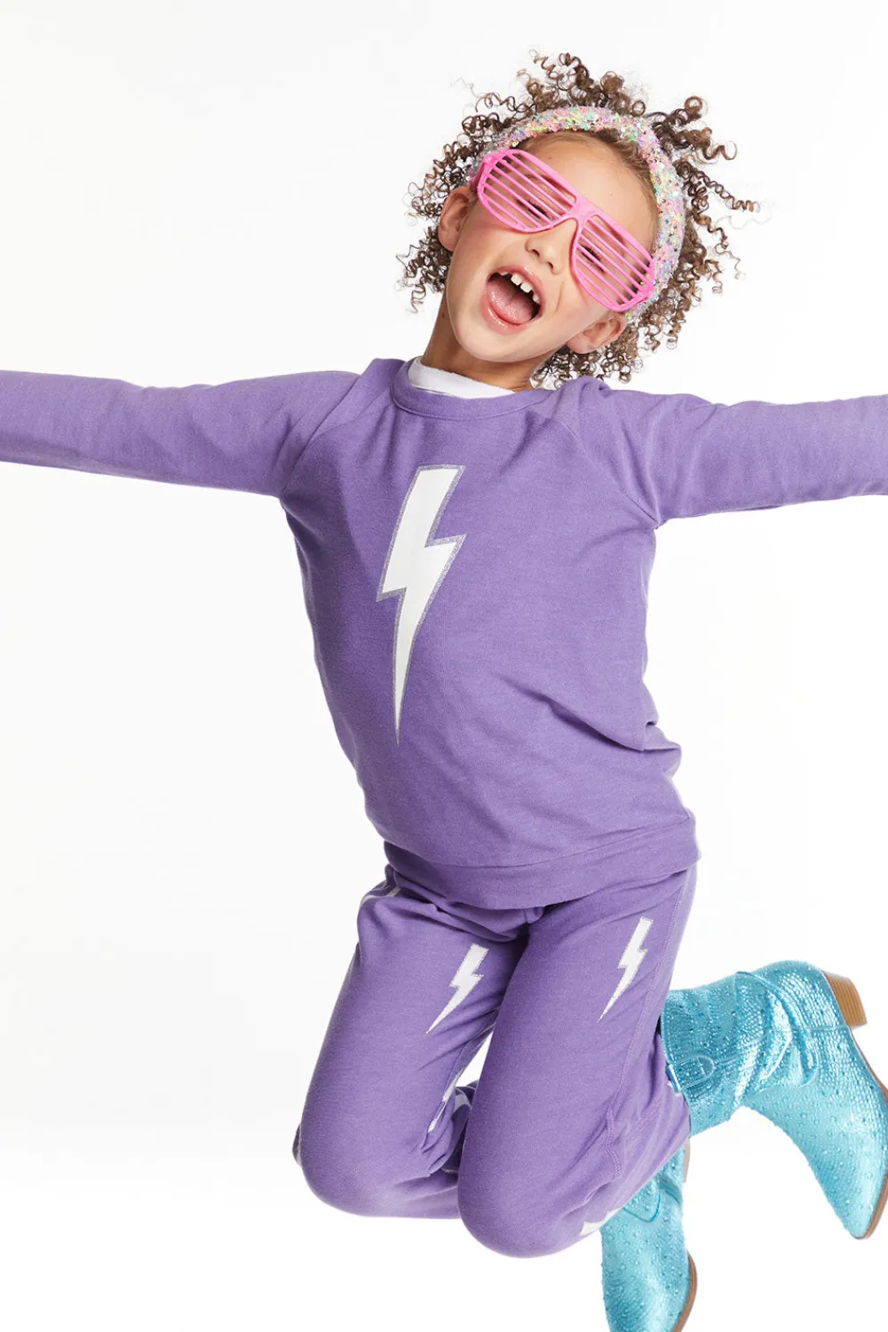Flash Sale Glitter Bolt Girls Raglan Pullover Kids Girls