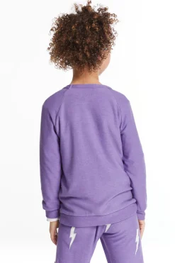 Flash Sale Glitter Bolt Girls Raglan Pullover Kids Girls