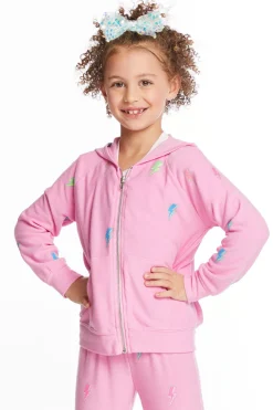 Sale Glitter Bolts Girls Zipup Hoodie Kids Girls