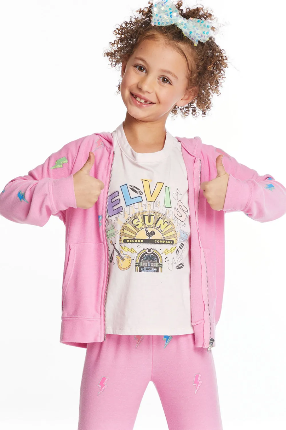 Sale Glitter Bolts Girls Zipup Hoodie Kids Girls