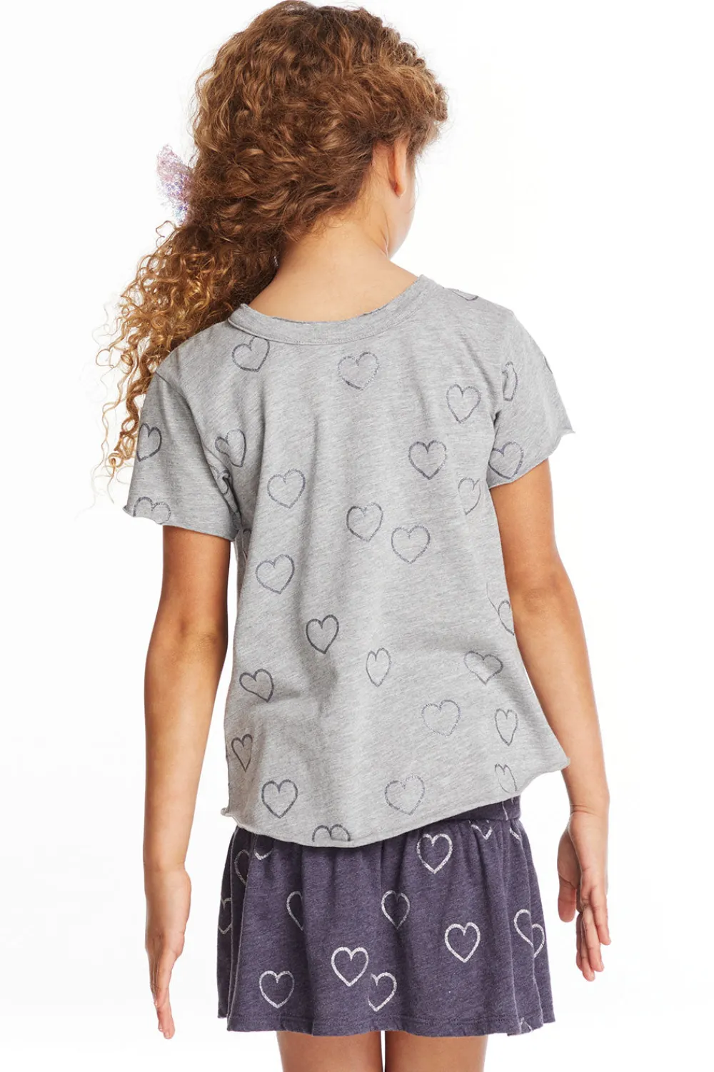 Online Glitter Hearts Girls Crew Neck Tee Kids Girls