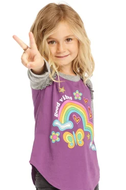 Flash Sale Good Vibes Rainbow Baseball Tee Women/Kids Girls|Music
