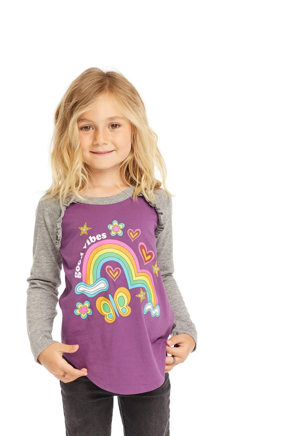 Flash Sale Good Vibes Rainbow Baseball Tee Women/Kids Girls|Music