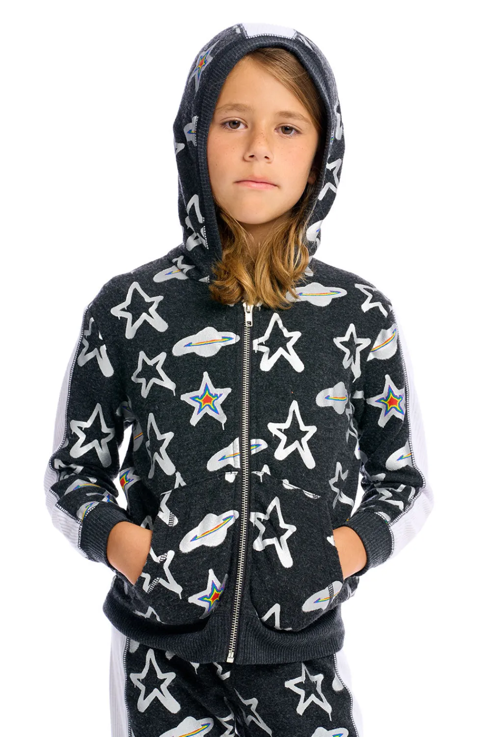 Shop Graffiti Saturn Zip Up Hoodie Kids/BOY Boys