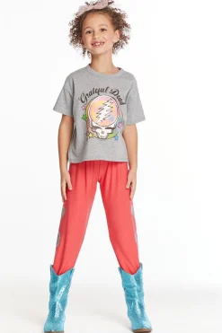 Best Sale Grateful Dead Airbrushed Steal Your Face Girls Tee Women/Kids Girls|Music