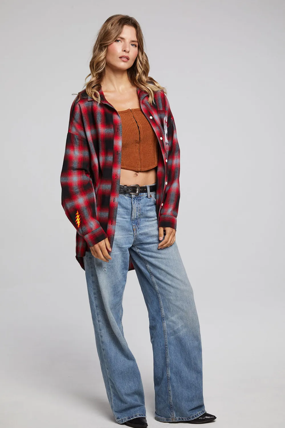 Outlet Grateful Dead Dancing Bear Button Down Flannel Women Loungewear|Music