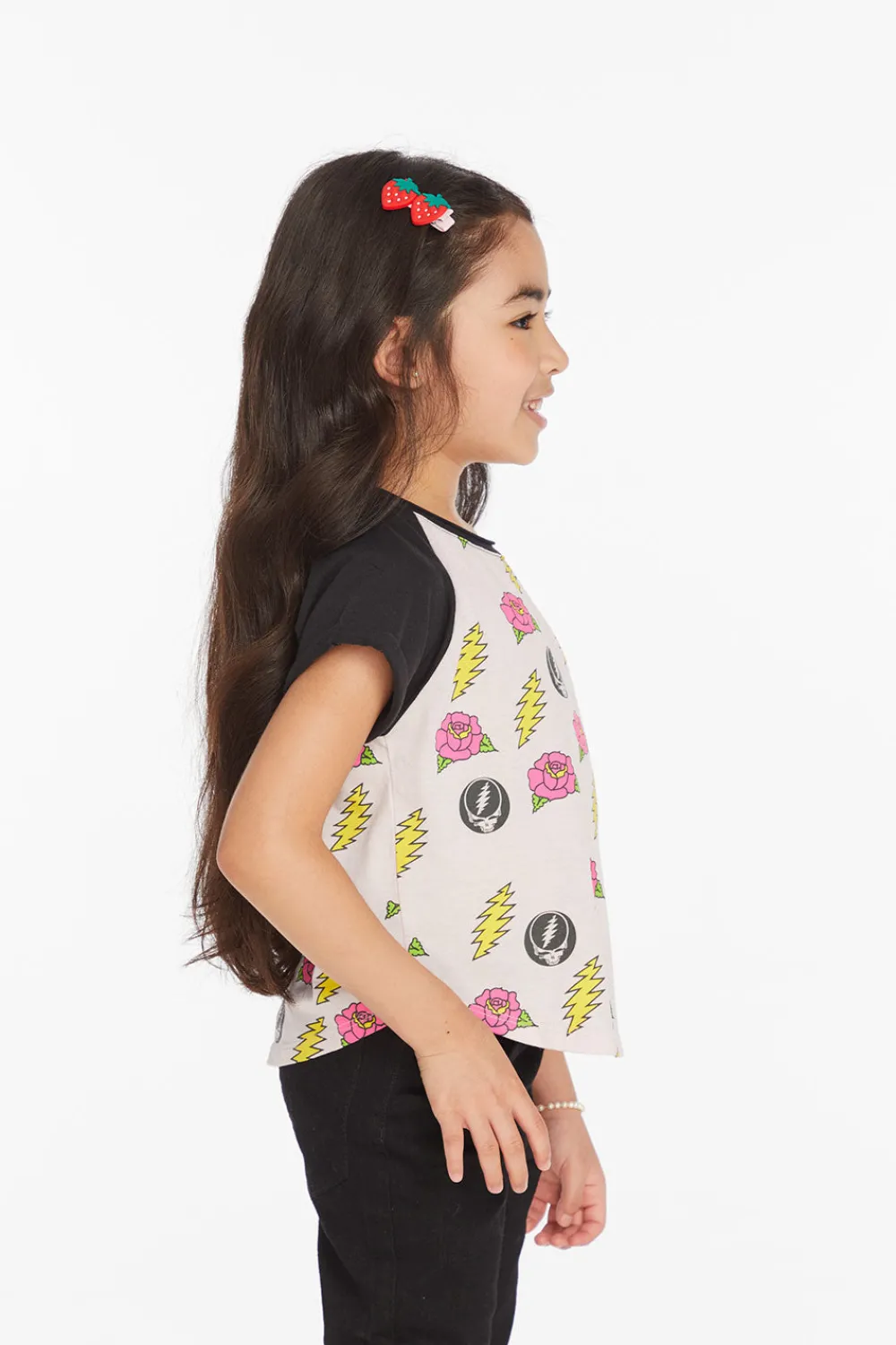 New Grateful Dead Skull & Roses Girls Tee Women/Kids Girls|Music