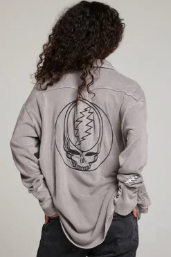New Grateful Dead Tour Shirt Long Sleeve Button Down Women Loungewear|Music