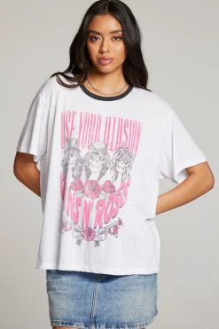 Hot Guns N' Roses Use Your Illusion Skull Tee Women Loungewear|Music