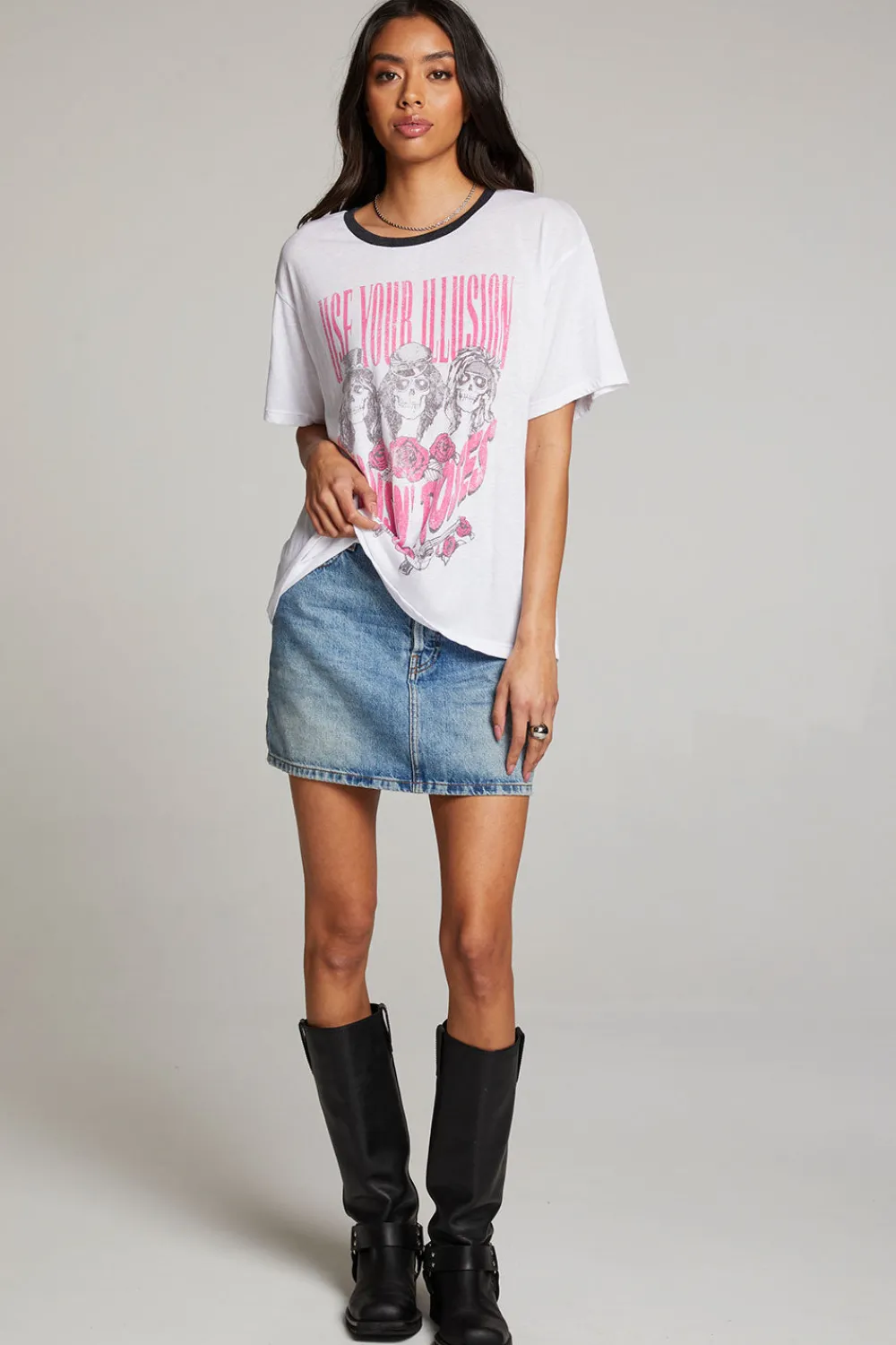 Hot Guns N' Roses Use Your Illusion Skull Tee Women Loungewear|Music
