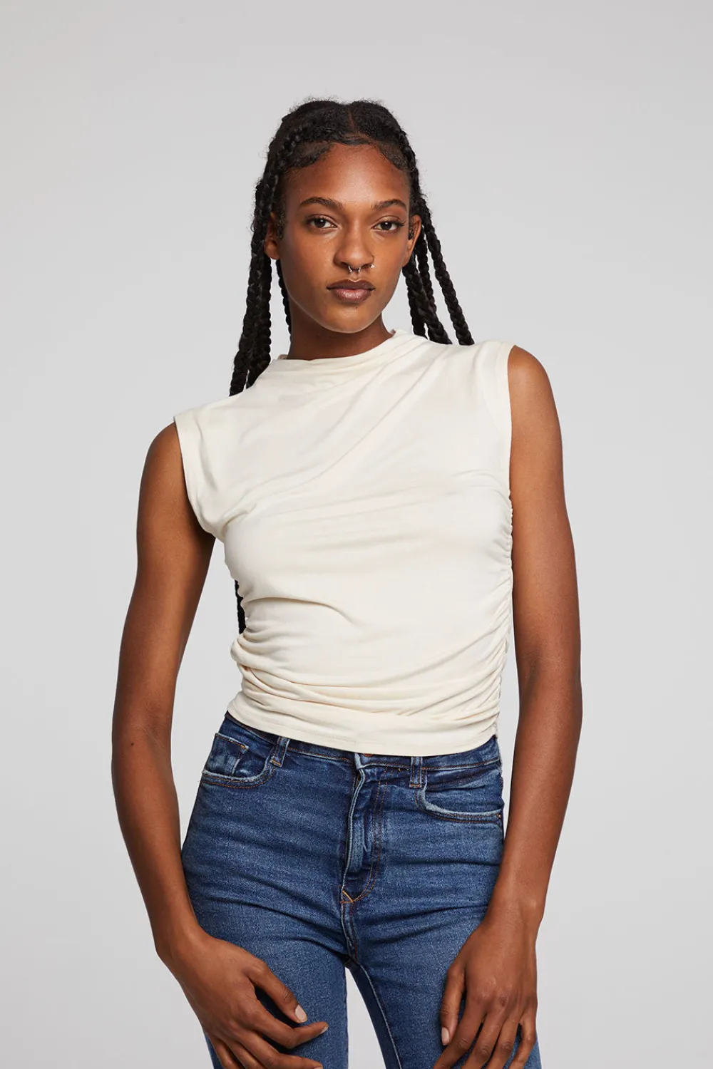 Discount Haileyy White Cap Grey Tank Top Women Loungewear|Tops