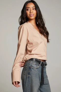Best Sale Haleyy Warm Taupe Blouse Women Loungewear|Tops