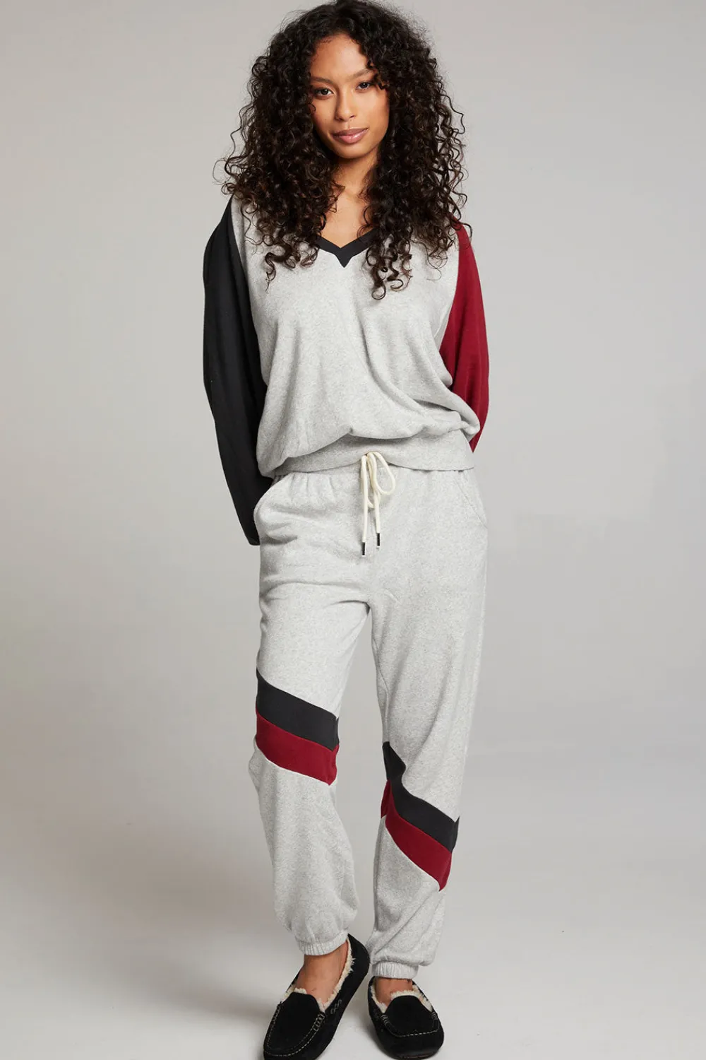 Sale Hannah Fire Color Block V Neck Pullover Women Loungewear|Tops