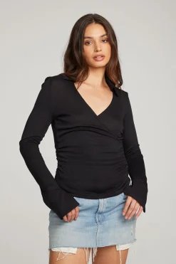 Best Harper Licorice Long Sleeve Women Loungewear|Tops