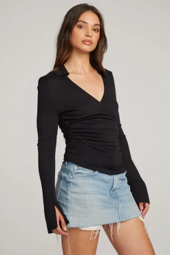 Best Harper Licorice Long Sleeve Women Loungewear|Tops