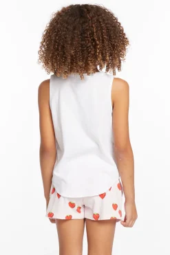 Discount Heart Strawberry Girls Vintage Jersey Shirttail Muscle Kids Girls