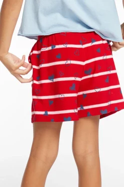Discount Heart Stripe Girls Shorts Kids Girls