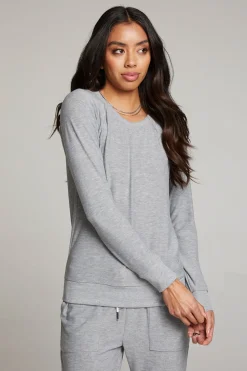 Sale Heather Grey Long Sleeve Raglan Pullover Women Loungewear|Tops