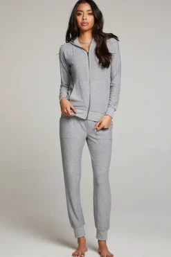 Cheap Heather Grey Long Sleeve Raglan Zip Up Hoodie Women Outerwear|Loungewear