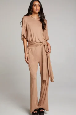 Cheap Heather Warm Taupe Jumpsuit Women Loungewear|Bottoms