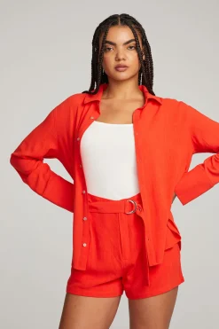 Hot Helena Flame Button Down Women Loungewear|Tops