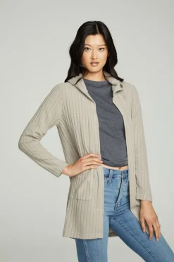 Online Hooded Open Duster Cardigan With Pockets Women Outerwear|Tops