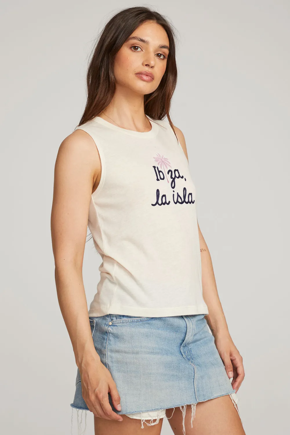Hot Ibiza Palm Muscle Tee Women Loungewear|Graphics