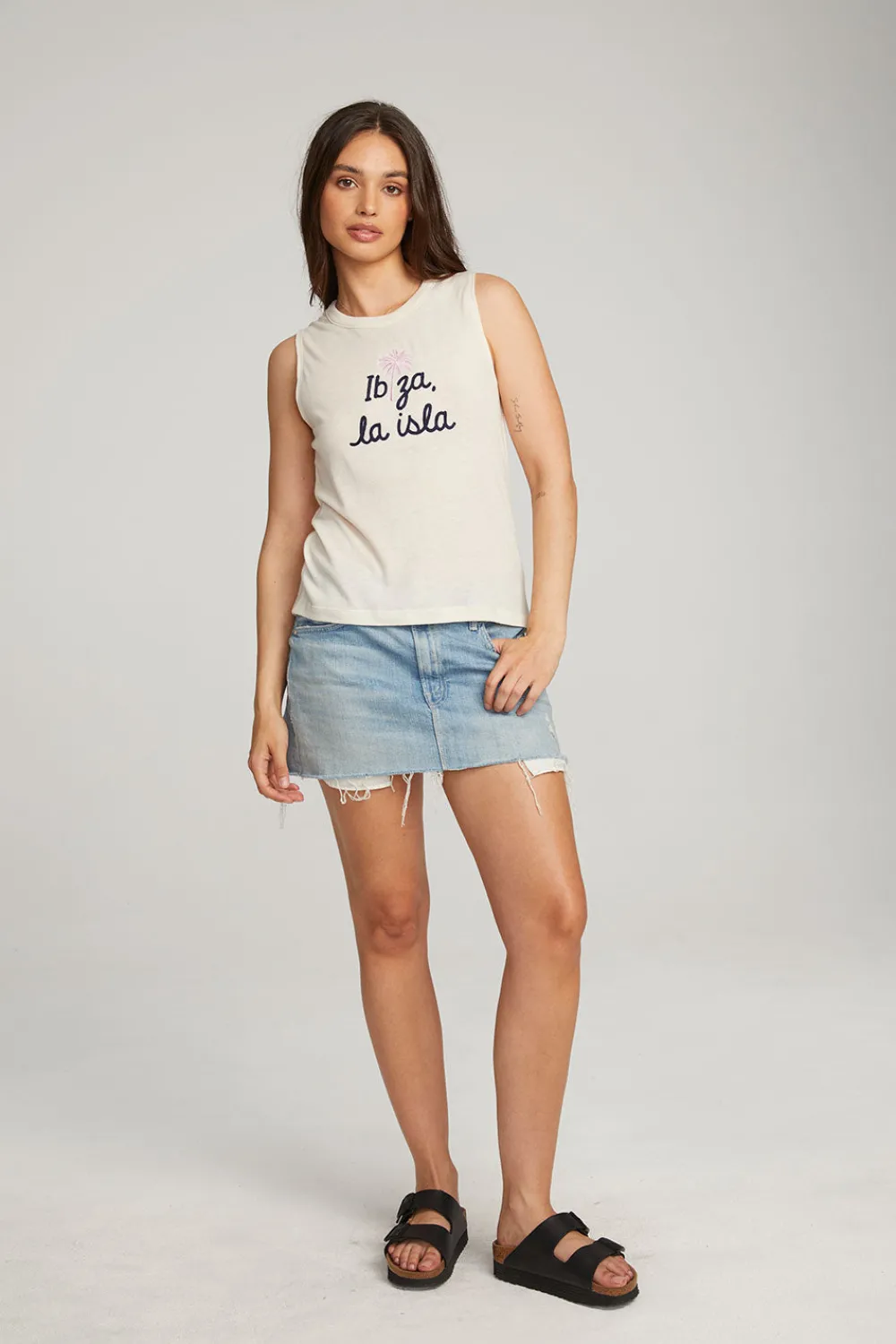 Hot Ibiza Palm Muscle Tee Women Loungewear|Graphics