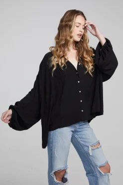Online Idol Shadow Black Blouse Women Loungewear|Tops
