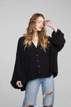 Online Idol Shadow Black Blouse Women Loungewear|Tops
