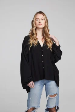 Online Idol Shadow Black Blouse Women Loungewear|Tops