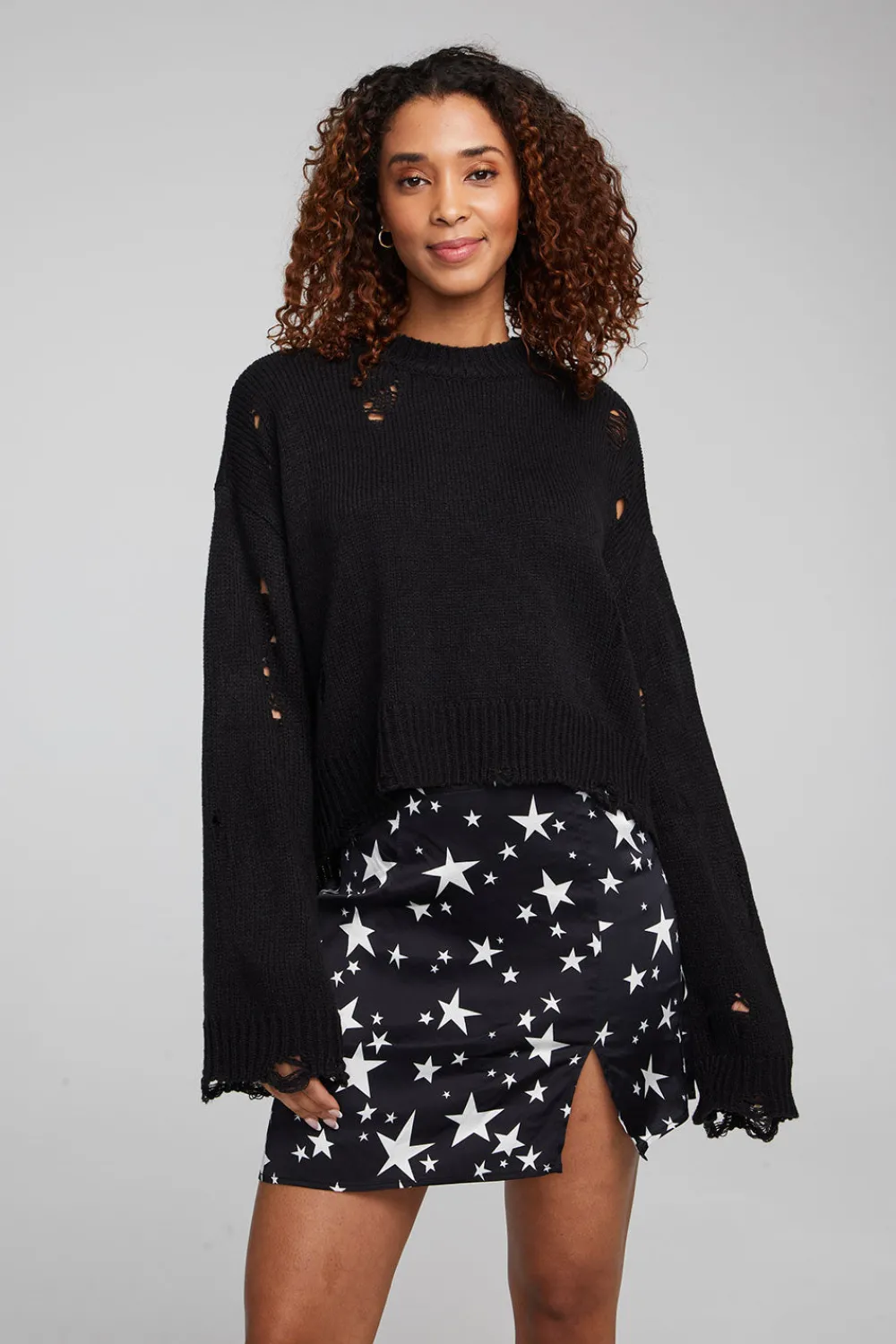 Fashion Jax Shadow Black Pullover Women Loungewear