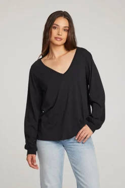 Best Sale Kara Black Long Sleeve Women Loungewear|Essentials