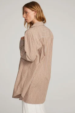 New Kerstin Whiskey Stripe Button Down Women Loungewear|Tops