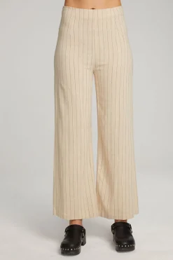 Shop Laurel White Pinstripe Trouser Women Loungewear|Bottoms