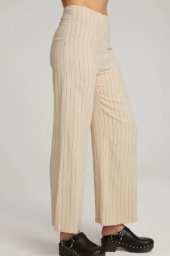 Shop Laurel White Pinstripe Trouser Women Loungewear|Bottoms