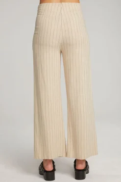 Shop Laurel White Pinstripe Trouser Women Loungewear|Bottoms