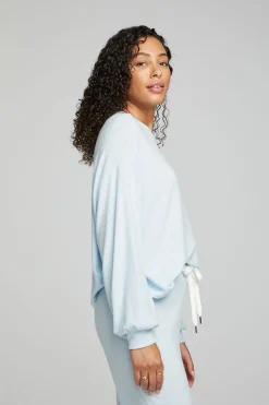 Store Lesh Long Sleeve Tee - Tide Blue Women Loungewear