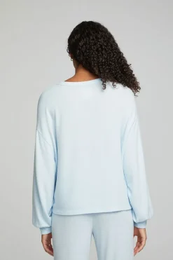 Store Lesh Long Sleeve Tee - Tide Blue Women Loungewear