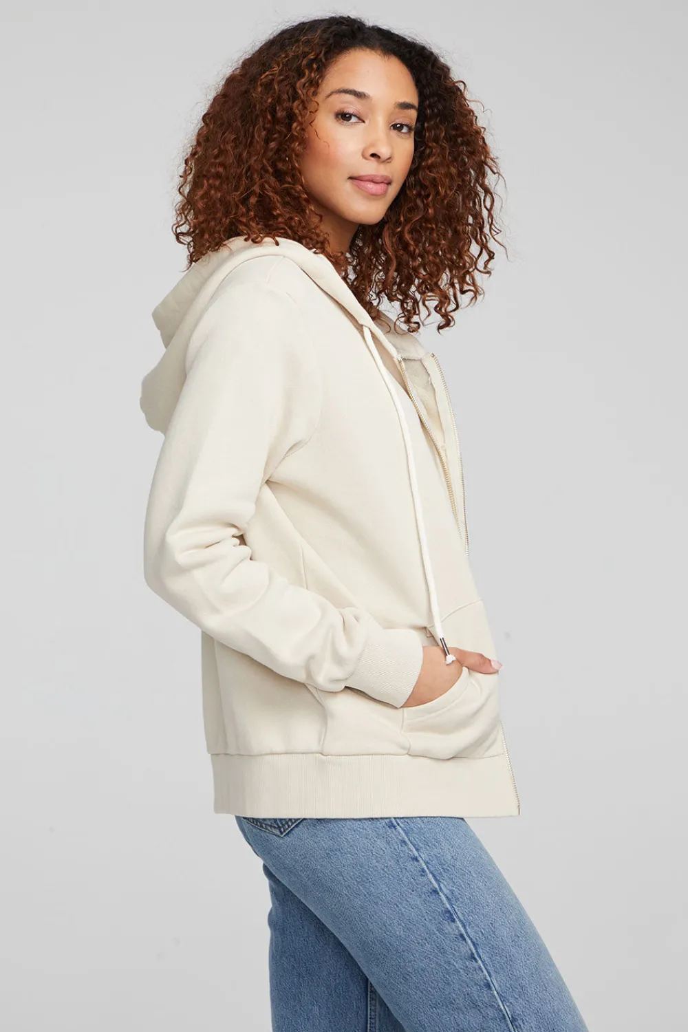 Store Lex Oatmeal Zip Up Hoodie Women Outerwear|Loungewear
