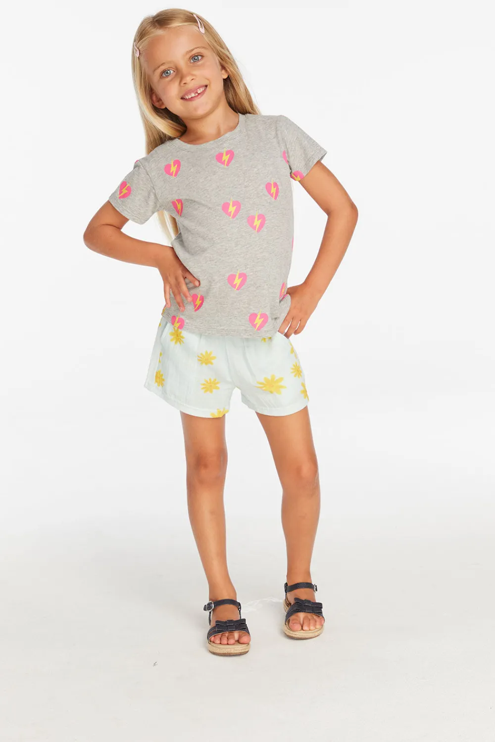 Outlet Lightning Heart Girls Tee Kids Girls