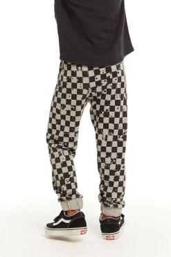 Clearance Lightning Splatter Checker Joggers Kids/BOY Boys