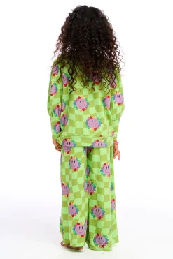 Discount Lime Checkered Daisy Kids Girls