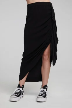 Shop Lindsay Shadow Black Midi Skirt Women Loungewear|Bottoms