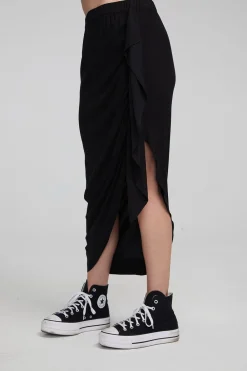 Shop Lindsay Shadow Black Midi Skirt Women Loungewear|Bottoms