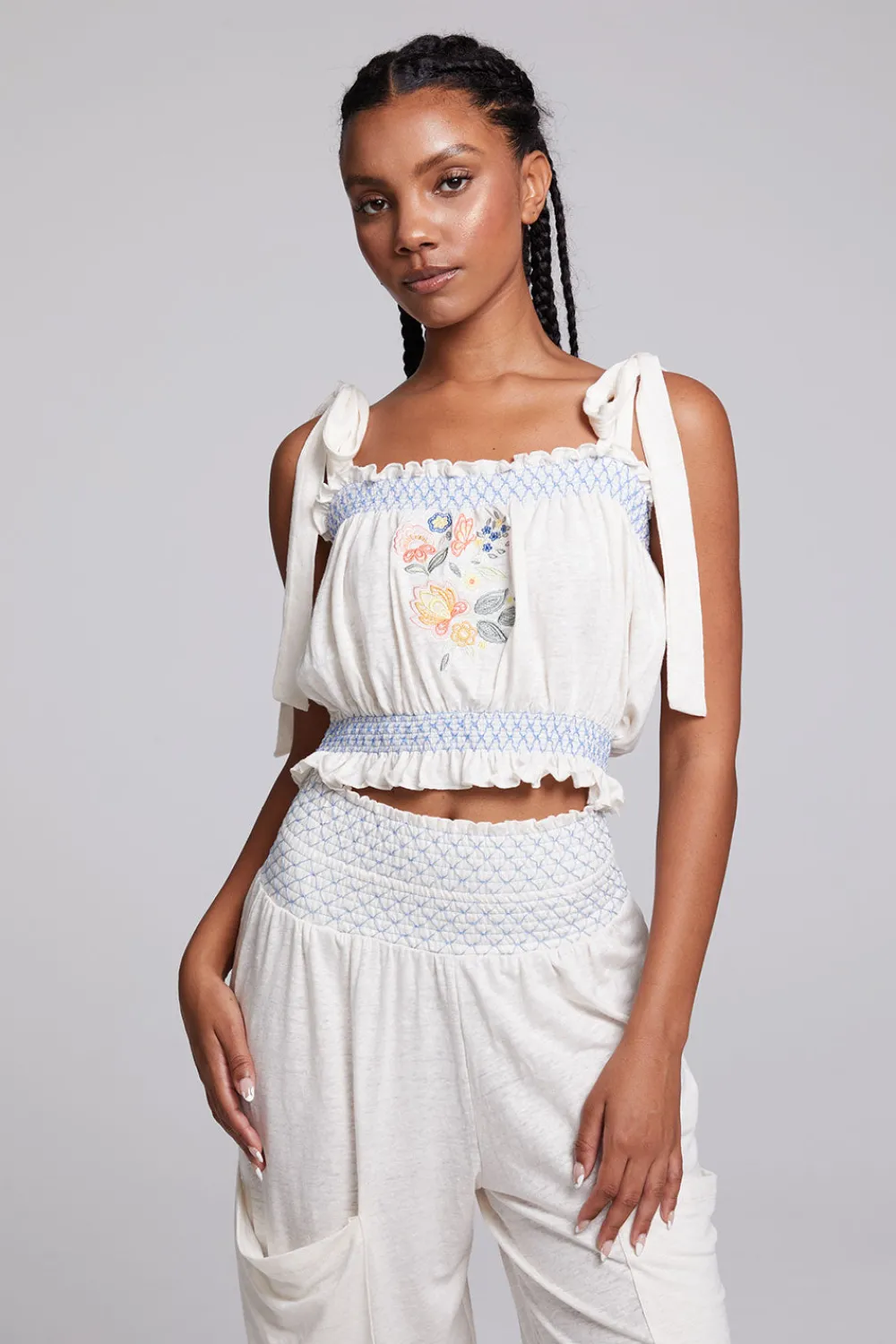 Hot Lirhetta Floral Bouquet Embroidery Crop Top Women Loungewear|Tops