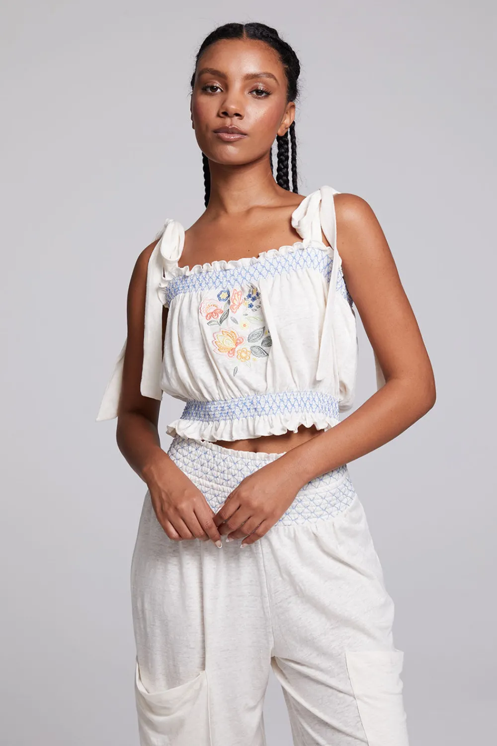 Hot Lirhetta Floral Bouquet Embroidery Crop Top Women Loungewear|Tops